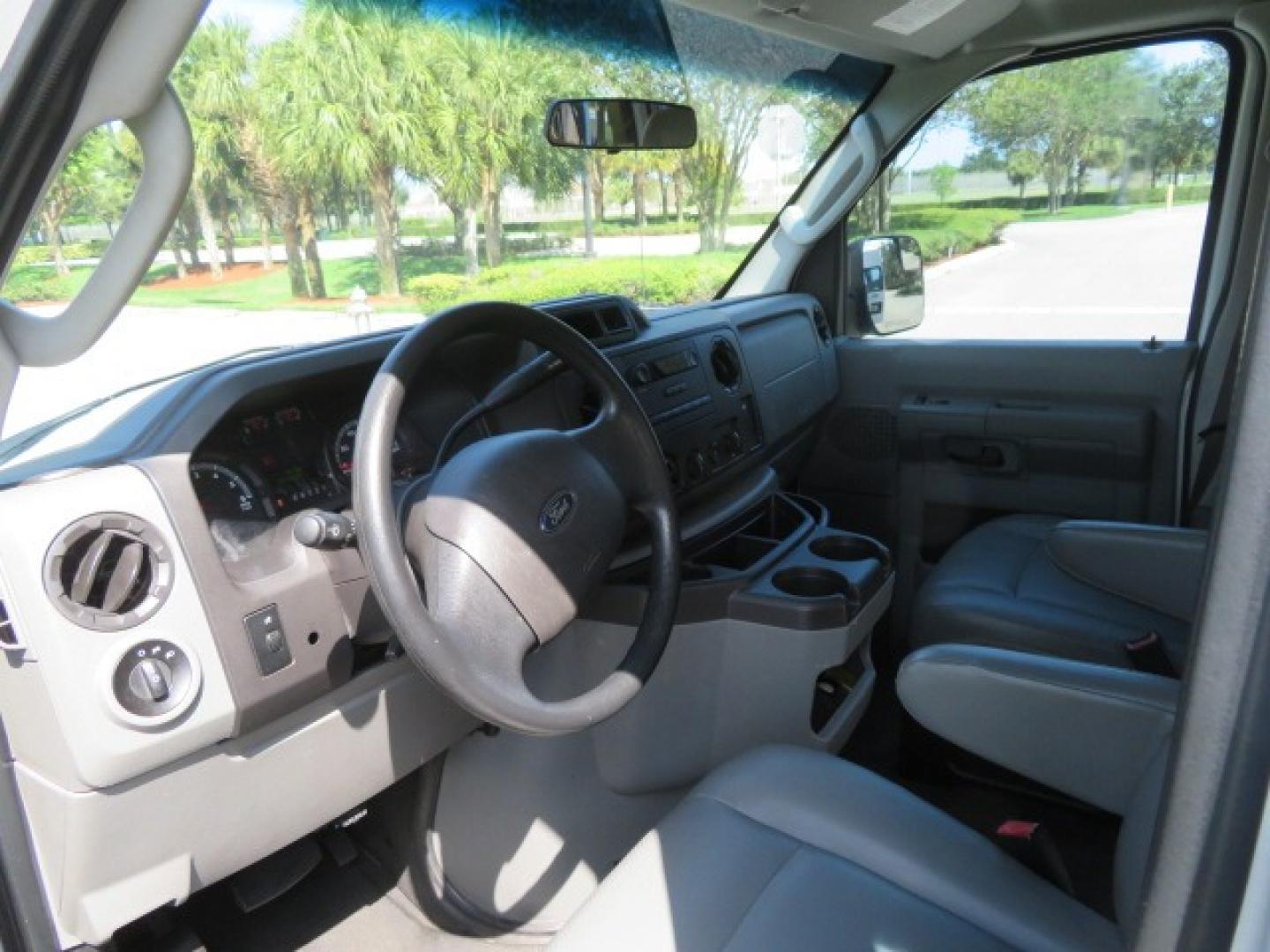 2014 White /Gray Ford E-Series Van (1FTNE1EW1ED) , Automatic transmission, located at 4301 Oak Circle #19, Boca Raton, FL, 33431, (954) 561-2499, 26.388861, -80.084038 - Photo#86